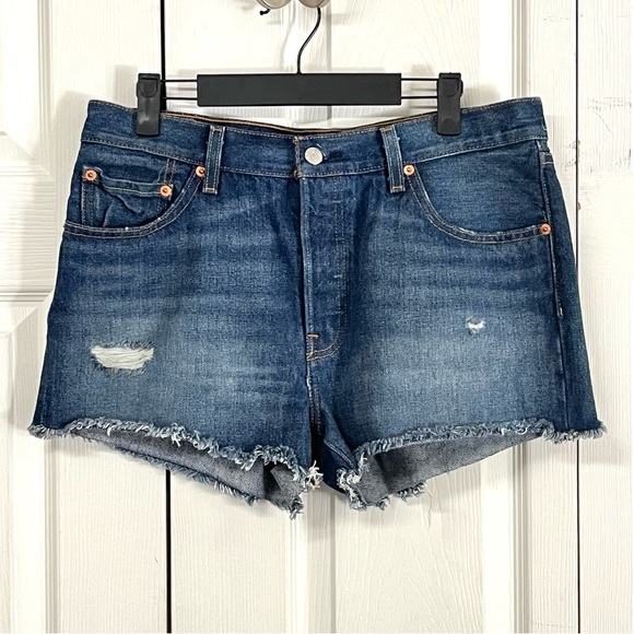Levi's Pants - LEVI’S 501 Button Fly Premium Dark Wash Vintage Denim Cutoff Jean Shorts Size 29